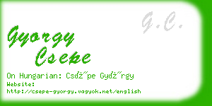 gyorgy csepe business card